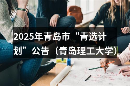 2025年青岛市“青选计划”公告（青岛理工大学） 图片