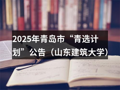 2025年青岛市“青选计划”公告（山东建筑大学） 图片