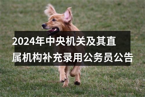 2024年中央机关及其直属机构补充录用公务员公告 图片