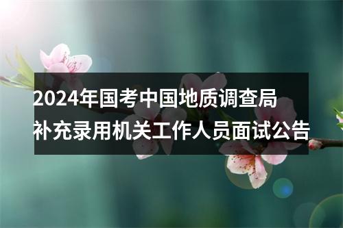 2024年国考中国地质调查局补充录用机关工作人员面试公告 图片