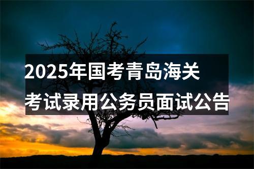 2025年国考青岛海关考试录用公务员面试公告 图片